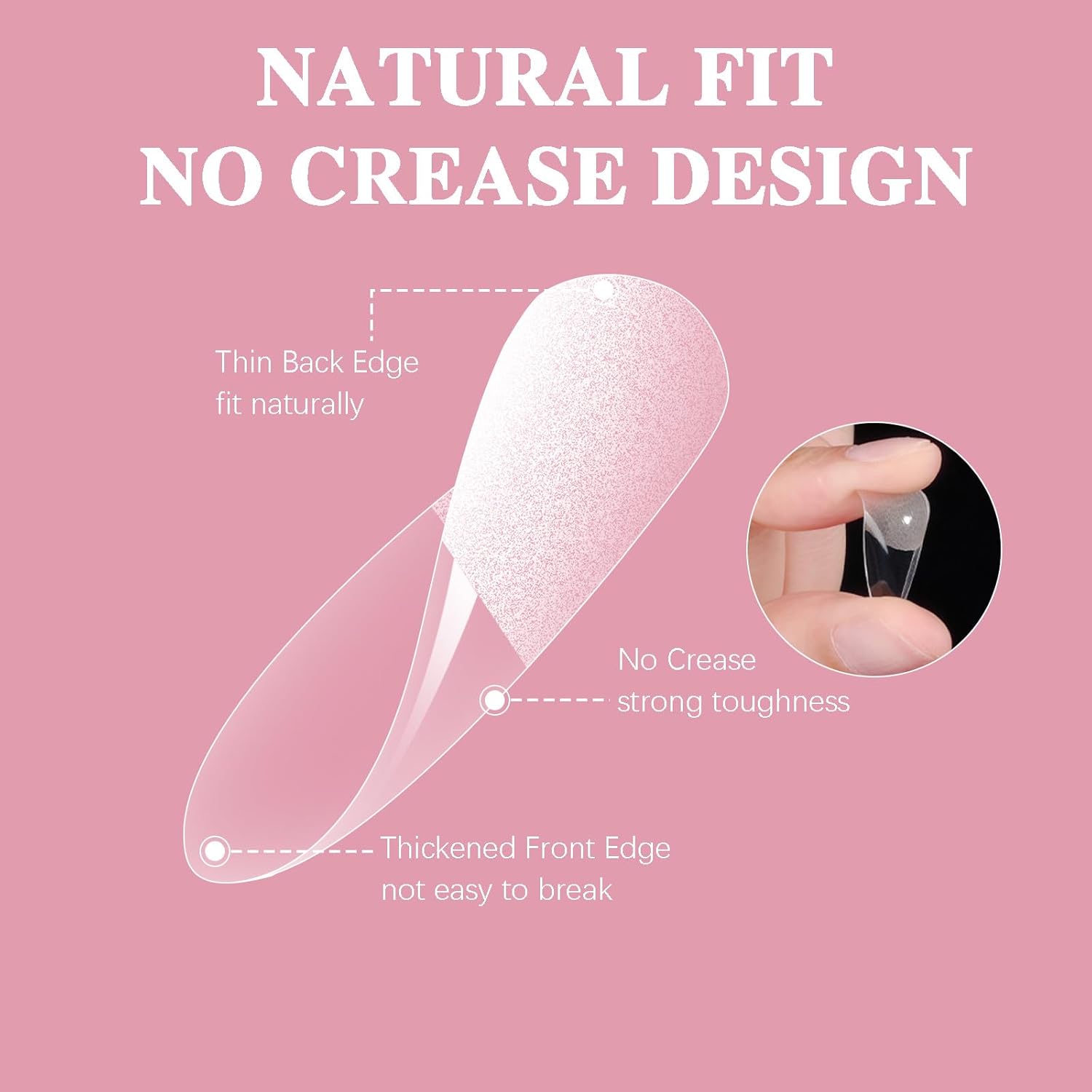 Medium Almond Nail Tips, SSWSBYKE 300pcs Soft Gel Nail Tips for Full Cover Pre-Shaped Acrylic Fake Nails Tips 15 Sizes Half Matte Press On Nails for Extension Home DIY Salon-BrightBean Baby