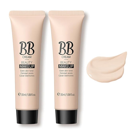 KWOLYKIM 2PCS Hydrating Makeup BB Cream, Tinted Moisturizer Face Makeup BB Cream Foundation Waterproof Concealer Clean Brighten Color Correcting Cream Nude Makeup Long Lasting for All Skin(Ivory)-BrightBean Baby