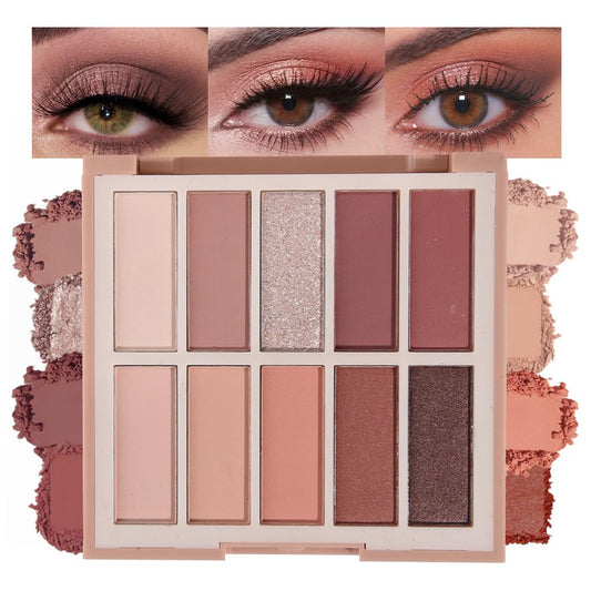 Neutral Natural Eye Shadow Palette,Matte Nude Pink Brown Naked Cream Eyeshadow Palette,Make Up Pallets for Women Natural Eyeshadow for Eyes Long Lasting Naturing-Looking-BrightBean Baby
