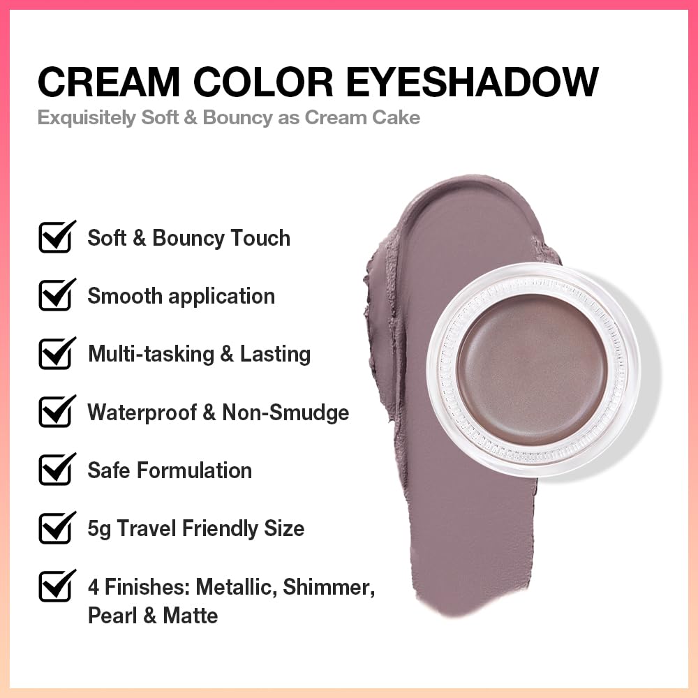 Single Cream Espresso Coffee Brown Matte Eyeshadow Palette Makeup, Natural Single Mini Instant Holographic Eyeshadow For Women, Sombras Crema Para Ojos, Talc, Paraben&Cruelty Free, 715-BrightBean Baby