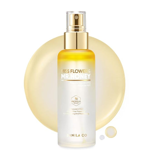 BANILA CO Miss Flower & Mr Honey Propolis Ampoule Mist | Nourishing Skin Double Layer & Moisturizing Makeup Fixer Setting Spray | Hydration Boost, Radiant Glow Serum (99ml / 3.34 fl oz)-BrightBean Baby