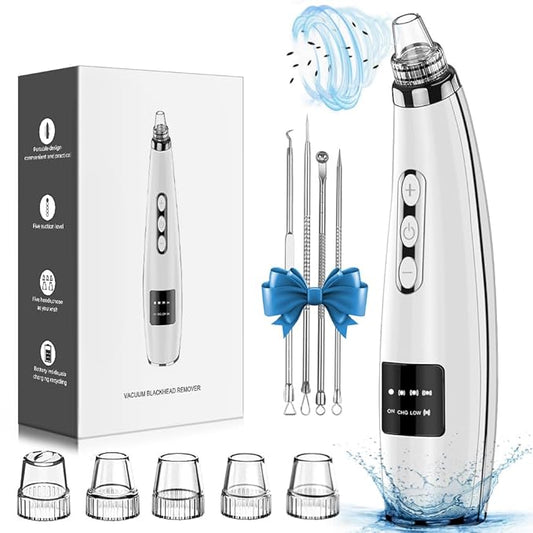 Blackhead Remover Pore Vacuum Upgraded Facial Pore Cleaner Electric Comedone Whitehead Extractor Tool-5 Suction Power,5 Probes,USB Rechargeable Blackhead Vacuum Kit for Women & Men-BrightBean Baby
