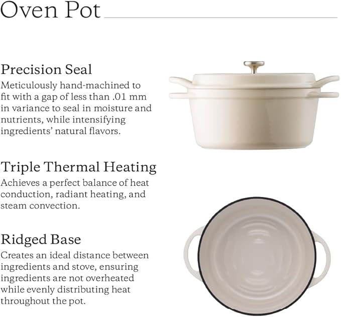 Vermicular 26cm Pearl Brown - Cast Iron Dutch Oven 5.3 Qt