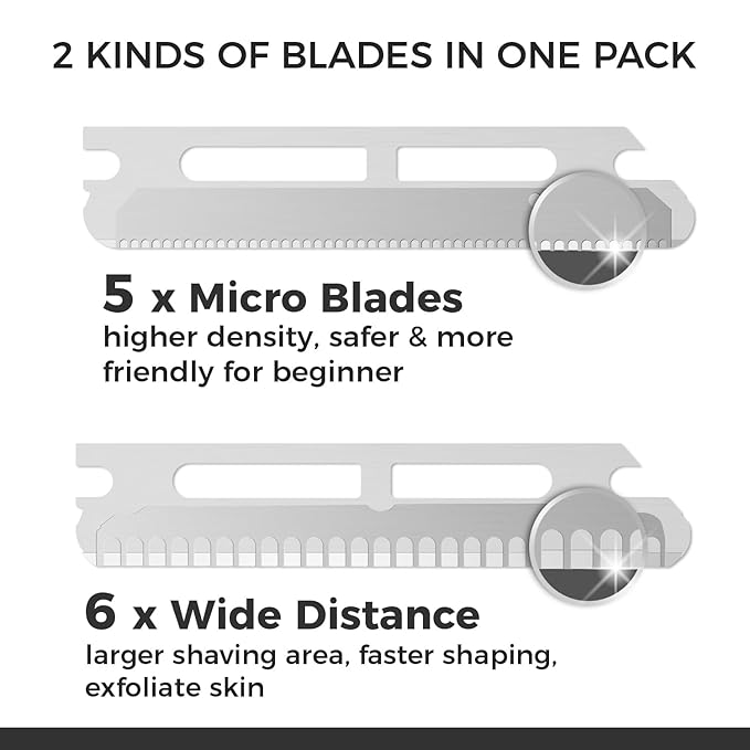 ZOMCHI Dermaplaning Tool for Face with 11 Refill Blades, Dermaplane Razor for Women and Men, Face Razor with Precision Silicone Cover, Eyebrow Razor, Facial Razor, Reusable Metal Handle - Matte Black-BrightBean Baby