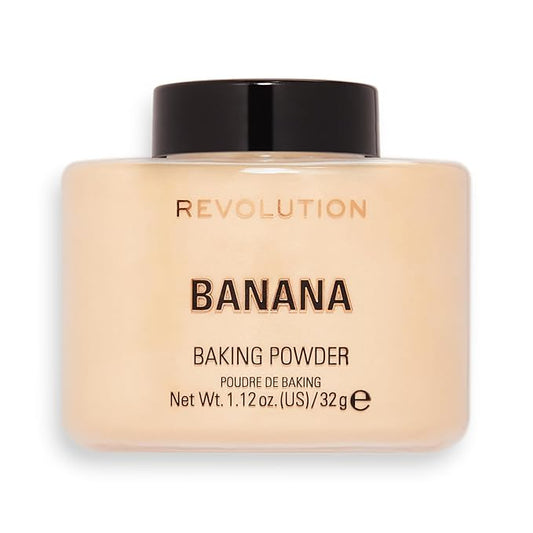 Revolution Beauty, Loose Baking Powder, Makeup Setting Powder, Long Lasting Coverage, Mattifies & Reduces Shine, Banana, 1.13 Oz-BrightBean Baby