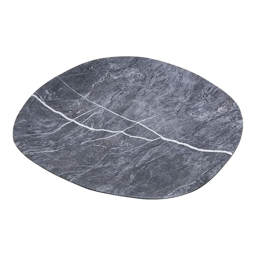 Carlisle FoodService Products Ridge Resuable Plastic Platter Oblong Platter for Home and Restaurant, Melamine, 18 Inches, Soapstone