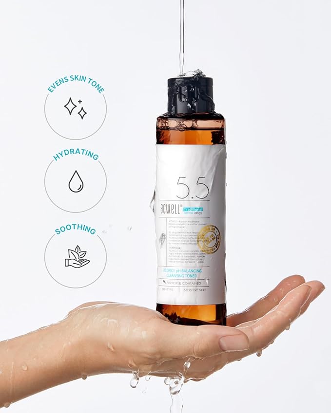 ACWELL Licorice pH Balancing Korean Toner for Cleansing - Alcohol-Free PH5.5 Hydrating Facial Astringent -Skin Clarifying & Hydration Boosting Toner, 5.1 fl.oz. 2 Pack-BrightBean Baby