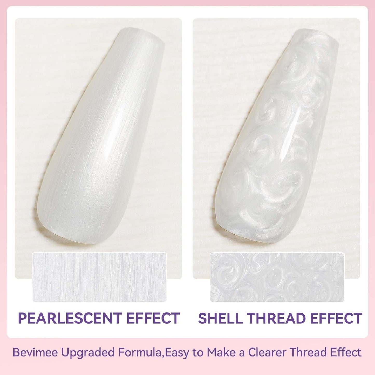 Pearl Gel Nail Polish 12ml Pearl White Mermaid Iridescent Gel Polish Chrome Aurora Nail Drawing Swirl Shell Thread Effect Pearlescent Nail Polish Soak Off UV LED Nail Art Salon Home DIY-BrightBean Baby