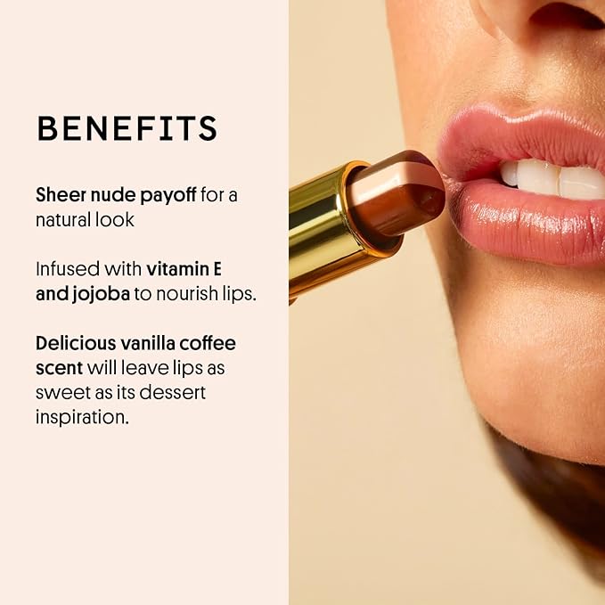 Winky Lux Affogato Tri-Color Tinted Lip Balm – Hydrating Lip Care with Jojoba Oil & Vitamin E, Sheer Nude Tint, Vanilla Coffee Scent, Moisturizes and Softens Dry Lips-BrightBean Baby