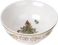 Spode Christmas Tree Gold Collection Rice Bowl, Measured at 6", Use for Soup, Frozen Meals, Stews, and Sticky Rice Dinners, Made of Earthenware, Dishwasher and Microwave Safe