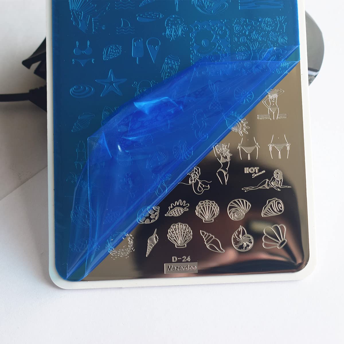 Summer Nail Art Stamping Plates Kit- 2pcs Mermaid Swan Nail Art Plate Templates Flamingo Flowers and Cute Ocean Animals Stamp Templates Set Nails DIY Design Gift for Women-BrightBean Baby