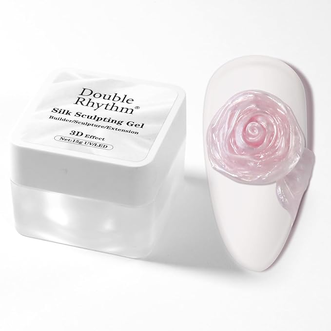 Double Rhythm 3D Nail Gel Pearl Solid Sculpting Gel for Nail Art Non-Sticky Hard for Building Carving Molding Extension Soak Off UV/LED Nail Art Salon Home DIY 0.5 Oz (Light Pink-Silk 03)-BrightBean Baby