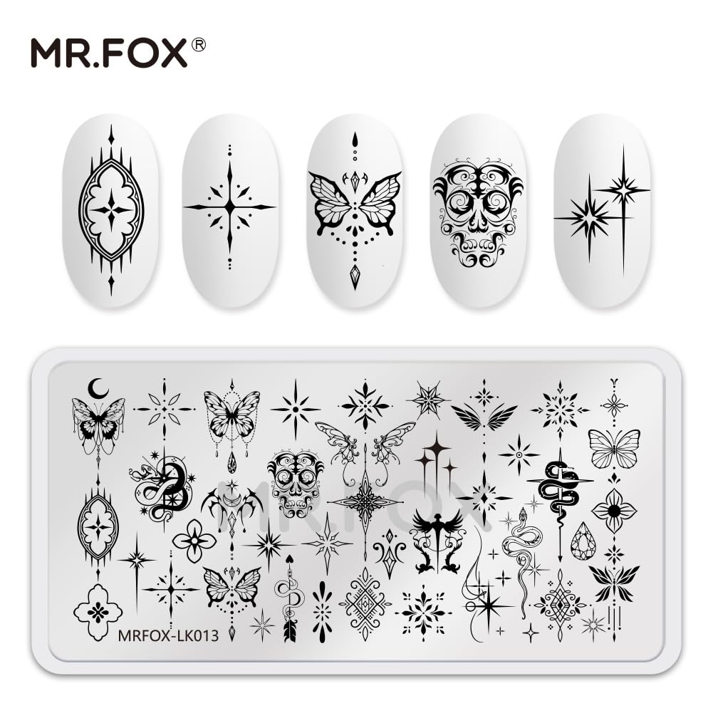 5 Pcs Nail Plates Stamping Set Starry Star Moon Esoteric Elements Nail Art DIY Stamping Template-BrightBean Baby