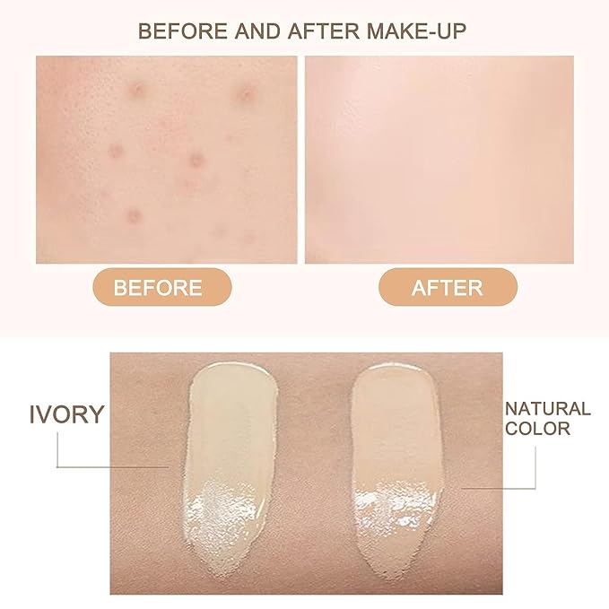NOISSUE Cc Cream Skin Tone Adjusting CC Cream SPF 50, Face Sunscreen and Foundation, Colour Correcting Self Adjusting Soft Moisturizing Skin Tone Gel Invisible Pore Light Oil-Free (2pcs-Natural)-BrightBean Baby