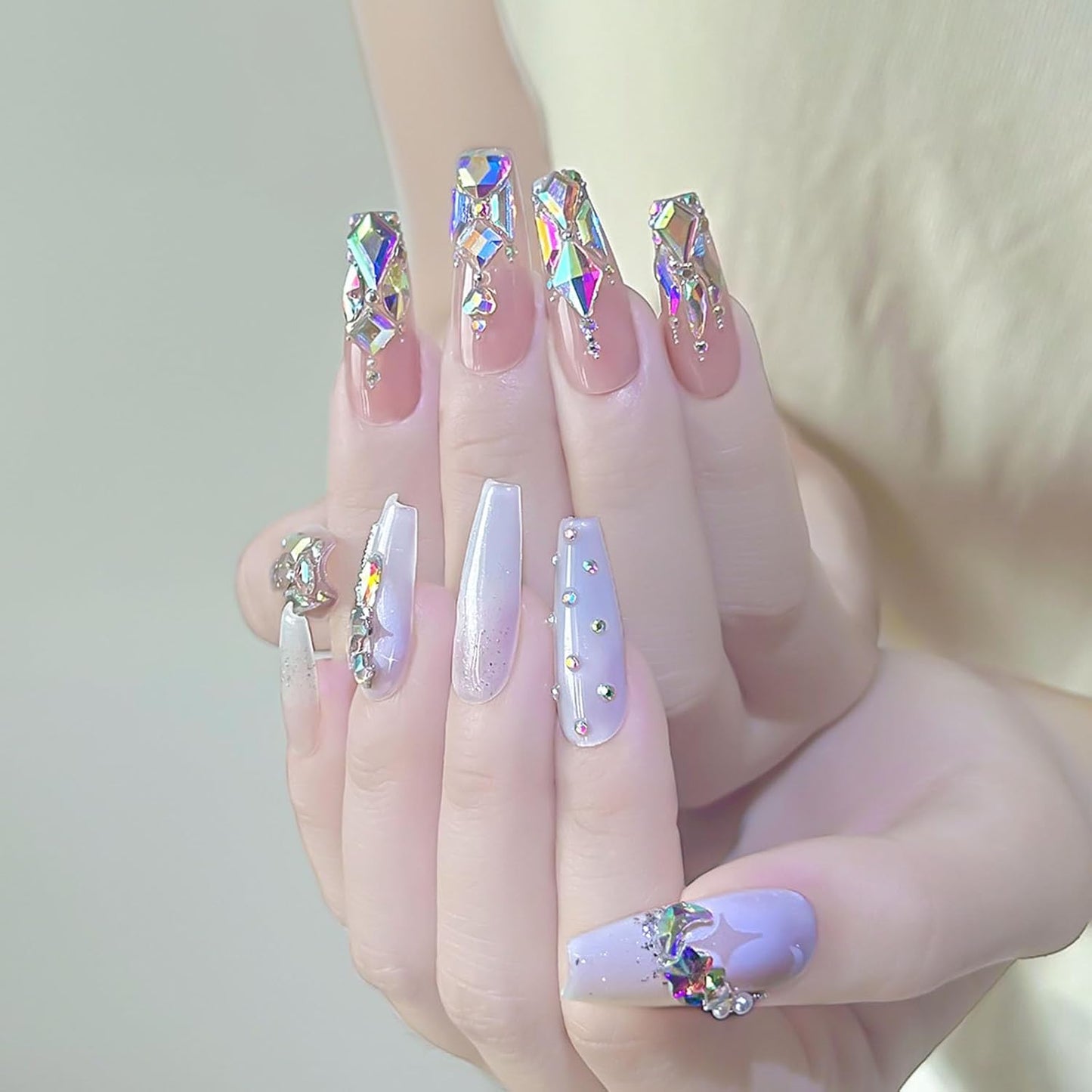 Nail Rhinestones Kit, 18 Types of 900 Special-Shaped Diamonds + 3200 Flat-Bottomed Nail Rhinestones, Nail Crystal DIY Crafts Gemstones for Nail, Shoes, Clothes, Jewels-BrightBean Baby