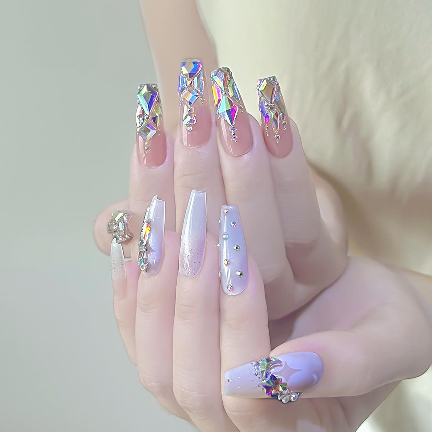 Nail Rhinestones Kit, 18 Types of 900 Special-Shaped Diamonds + 3200 Flat-Bottomed Nail Rhinestones, Nail Crystal DIY Crafts Gemstones for Nail, Shoes, Clothes, Jewels-BrightBean Baby