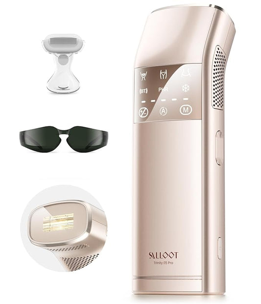 IPL Laser Hair Removal for Women and Men, 2 Lights, 2℃, 16.6 cm² Sapphire Ice Cooling for Sensitive Skin, 4-Pulse Mode for Ingrown Hair, Bikini, Face, Body Permanent Epilator Home Hair Removal Device-BrightBean Baby