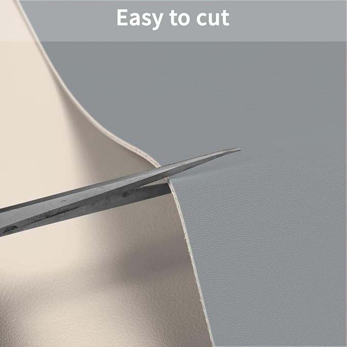 Leather Desk Mat - 18x36 Inch Waterproof Easy to Clean Can Conceal Flaws Protector The Table Top from Scratches Used for Coffee Table Office Table Dresser(Off White+Light Gray 18x36)