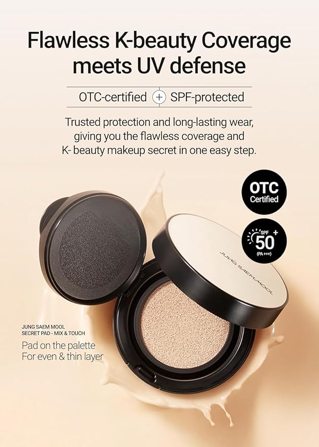 [JUNGSAEMMOOL OFFICIAL] Essential Skin Nuder Cushion (08 Medium Deep) | Refill Not Included | Natural Finish | SPF50 Broad Spectrum | Makeup Artist Brand | Cream Foundation-BrightBean Baby