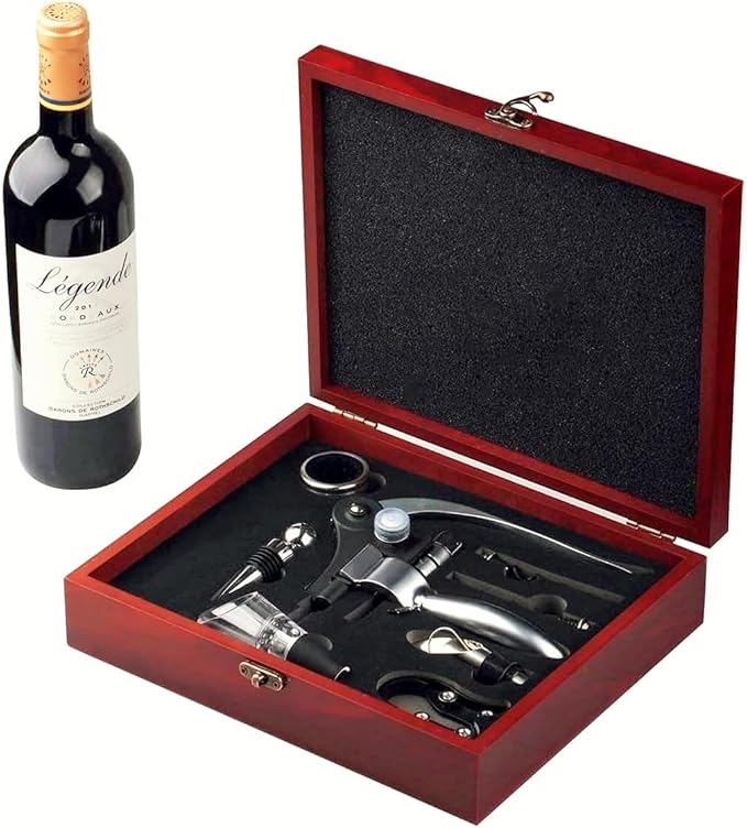 Wine Opener Set with Foil Cutter, Bottle Stopper & Pourer