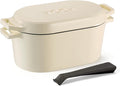 KooK Dutch Oven 3.4 Qt Ivory - Cast Iron for Bread Baking