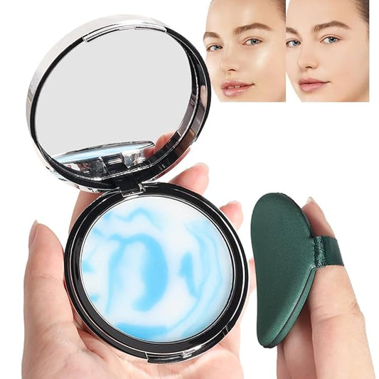 Oil-Controlled Matte Finish Powder: Silky, Skin-Adhering, Natural, Long-lasting, and Dimensional Pressed Powder Compact with Mini Powder Puff for Long-Lasting Makeup-BrightBean Baby