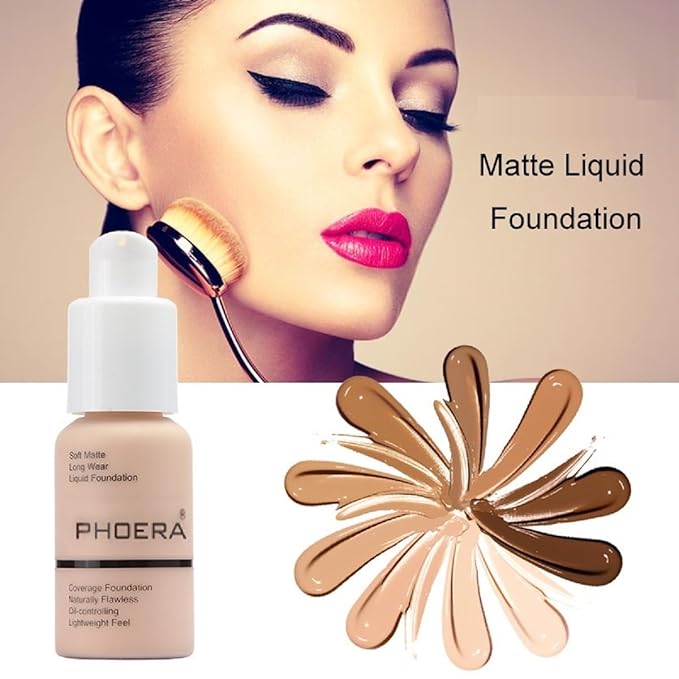 2 Pack PHOERA Foundation 103 Warm Peach Makeup,Full Coverage Foundation for Women and Girls-BrightBean Baby