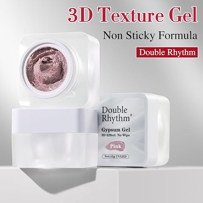 Double Rhythm 3D Nail Gel Solid Sculpting Gel for Nail Art Non-Sticky Hard Gel for Building Carving Molding Nail Extension Soak Off UV/LED Salon Home DIY 0.5 Oz (Gypsum Pink Purple)-BrightBean Baby