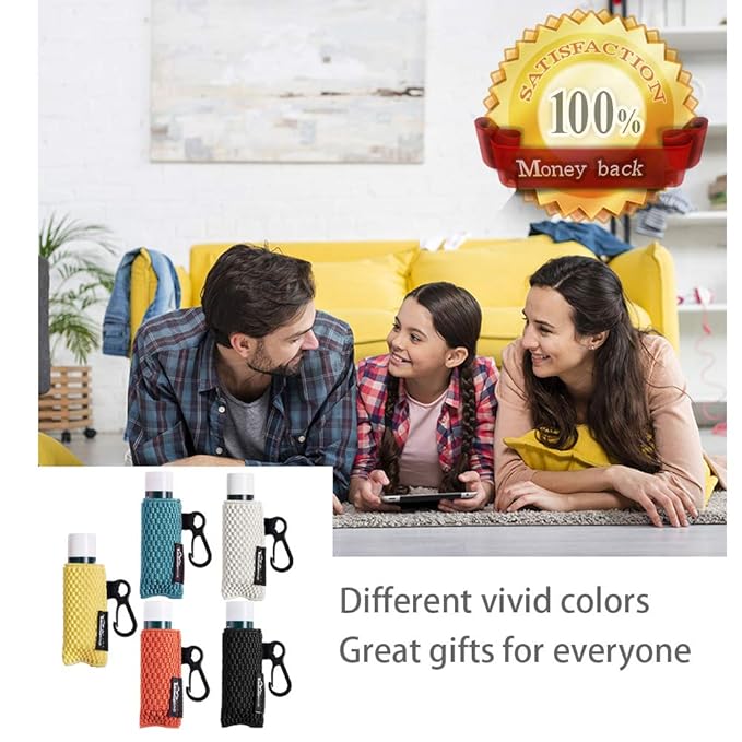 WK IEASON Lip Balm Holder Keychain 5pcs Black Clip on Chapstick Lipstick Keychain Sleeves Holder Pouch Tight-Knit Elastic Lip balm Holder-BrightBean Baby