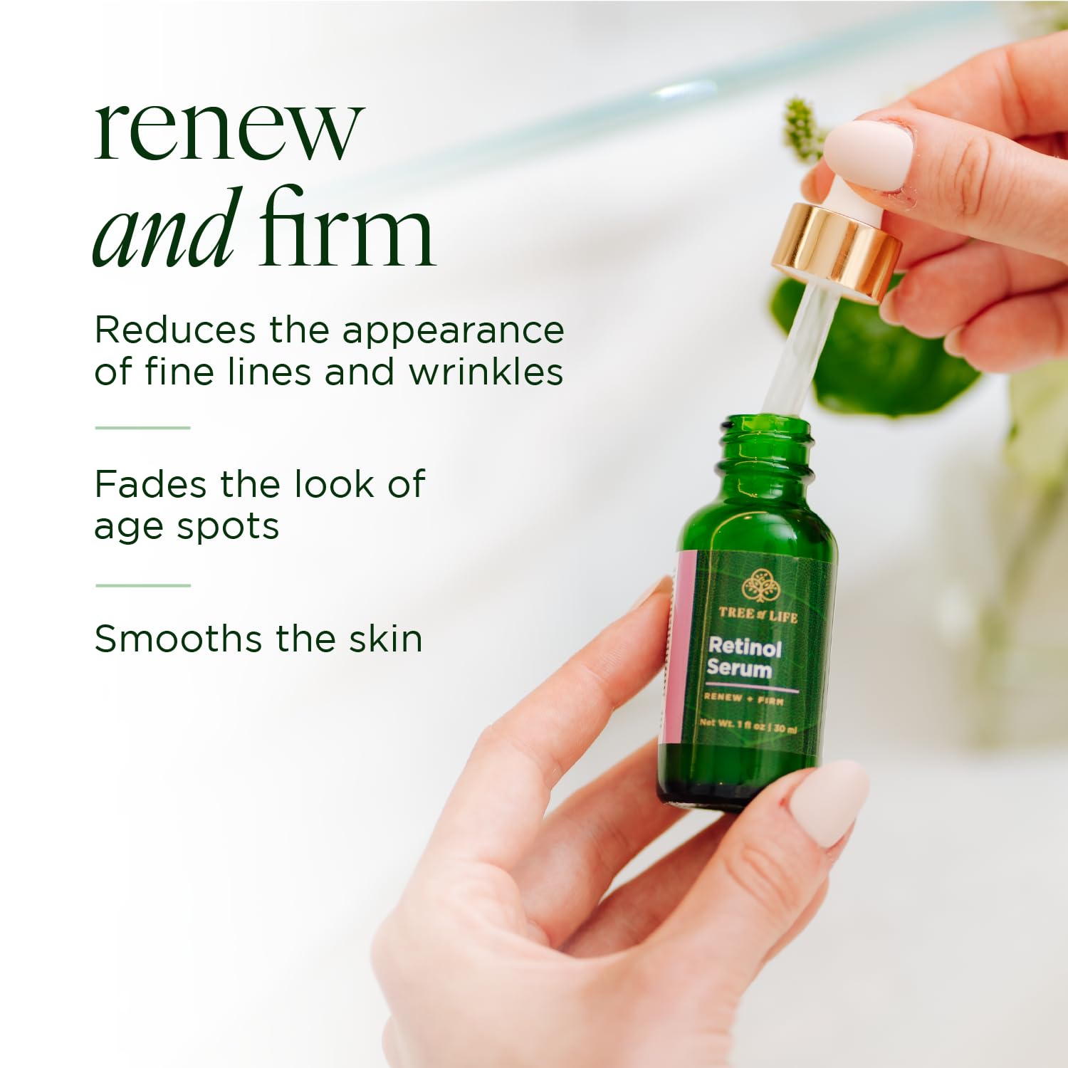 Tree of Life Beauty Retinol Serum, Skin Smoothing Face Oil for Dark and Age Spots and Fine Lines, Facial Serums for Dry and Sensitive Skin Care with Hyaluronic Acid for Soft Skin, 2 Fl Oz (pack of 2)-BrightBean Baby