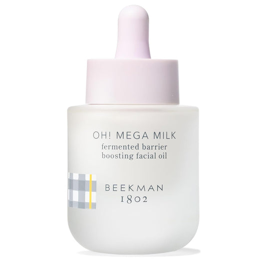 Beekman 1802 Oh Mega Milk Facial Oil - Hydrating Vitamin C & Niacinamide Serum - Repairs Skin Barrier & Reduces Dark Spots From Aging - Fragrance Free, Sensitive Skin Safe-BrightBean Baby