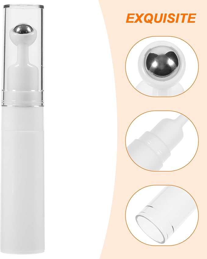 balacoo Creami Buttercream Essential Oil Eye Creams Refillable Cream Bottle Empty Roller Ball Applicator Eye Cream Applicator White Portable Acrylic Dispensing Bottle Travel-BrightBean Baby