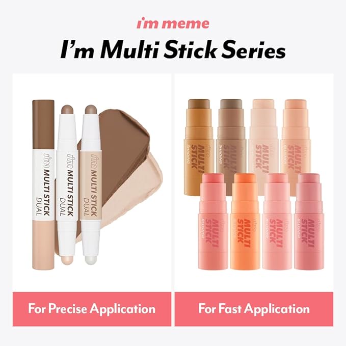 I'm Meme Highlighter Stick for Face - I'm Multi-stick | Daily Use, Buildable, Portable, Easy Blending Matte Finish, 001 Champagne Gold, 0.25 Oz-BrightBean Baby