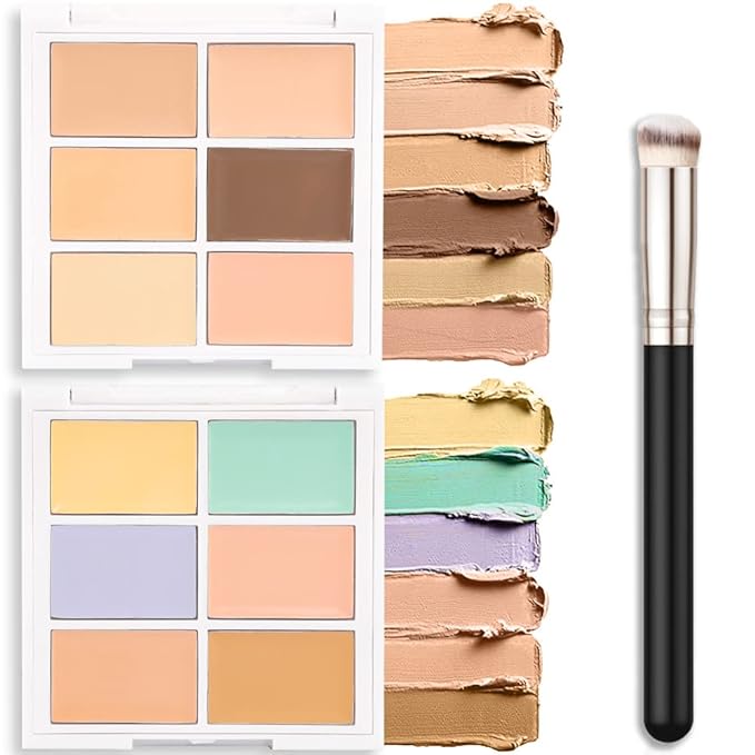 Concealer Cream Makeup Palette Color Corrector,Under Eye Brightener Concealer Dark Circle Concealer Palette,Waterproof Foundation Cream Based Makeup Palette Full Face Contour Kit for Beginners-BrightBean Baby