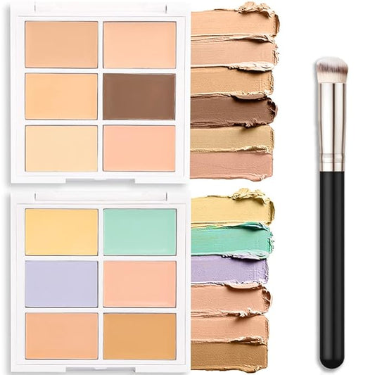 Concealer Cream Makeup Palette Color Corrector,Under Eye Brightener Concealer Dark Circle Concealer Palette,Waterproof Foundation Cream Based Makeup Palette Full Face Contour Kit for Beginners-BrightBean Baby