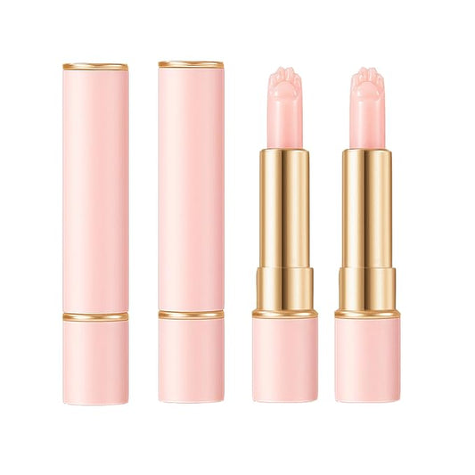 2PCS Thermochromic Lip Balm,Cat Paw Shaped Color Changing Lip Balm, Mini Cute Moisturizing Lip Balm, Long Lasting Lip Balm for Dry Lips Temperature Change Fruit Jelly Lipstick for Female Student-BrightBean Baby