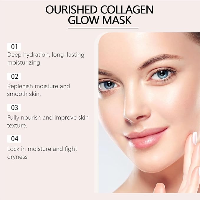 Retinol Collagen Face Mask – Korean Tightening Hydrogel Overnight Mask, Deep Moisturizing & Elasticity Boost, Long-Lasting Hydration & Brightening Skin (Collagen Face Mask)-BrightBean Baby