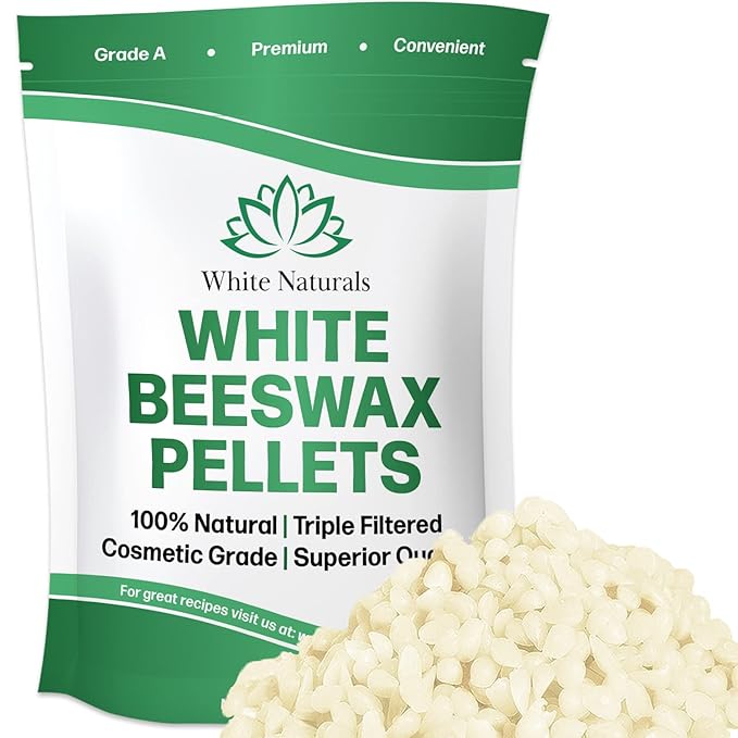 White Beeswax Pellets 8 oz, Pure, Natural, Cosmetic Grade, Bees Wax Pastilles, Triple Filtered, Great For DIY Lip Balms, Lotions, Candles By White Naturals-BrightBean Baby