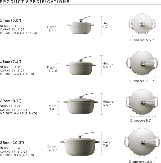 Vermicular Oven Pot 2.0 | Lightweight Enameled Cast Iron Pot | 18cm (2 Qt) | Non-Toxic | Induction-compatible | Dutch Oven | Made in Japan | Matte Linen Beige