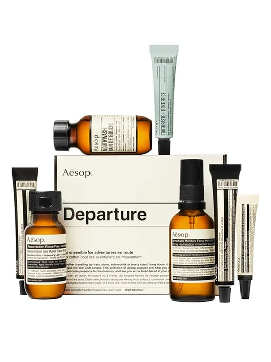 Aesop Departure 7-Piece Travel Kit! Seven Travel-Sized Essentials For Hand Care, Skincare And Oral Care! Cleanse And Moisturize The Hands, Skin & Oral Hygiene! Arrive Fresh-Faced At Your Destination!-BrightBean Baby