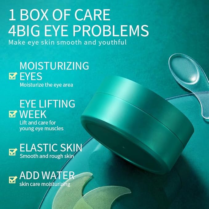 60pcs/30pairs Green Moisturizing Eye Mask, Moisturizing Soft Eye Mask, Gentle Care Of The Skin Around The Eyes, Moisturizes And Nourishes The Eye Area, Smoothes Puffiness 80g-BrightBean Baby
