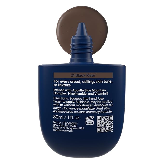 APOSTLE Reclaim Tinted Moisturizer for Men (1 Black River) - Niacinamide, Vitamin E, Squalane, Hyaluronic Acid, Tinted Face Moisturizer For Men. Hydrates, Evens Skin Tone, 1 Fl. Oz.-BrightBean Baby