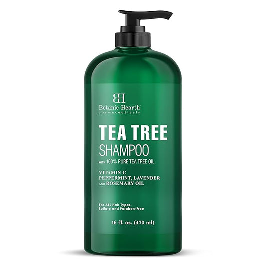 Botanic Hearth Tea Tree Shampoo, Vitamin C, Peppermint, Lavender And Rosemary Oil, Fights Dandruff And Dry Scalp, 16 Fl Oz-BrightBean Baby