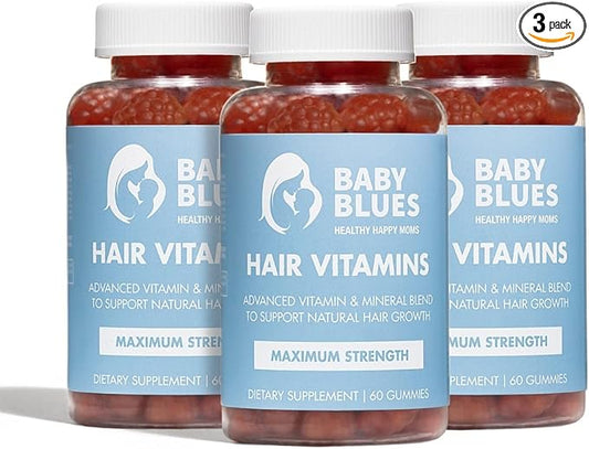 Baby Blues Postpartum Hair Loss Vitamins - Full Hair Cycle Pack - with Biotin, Collagen, & Folate-BrightBean Baby