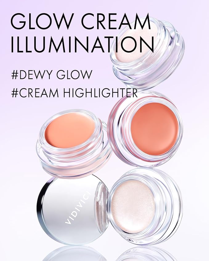 VIDIVICI Millennial Glow Cream Illumination - Creamy Light Face Luminizer Highlighter for Dewy, Glow Makeup - Ultra Fine and Light Reflecting Particles, 0.21oz.-BrightBean Baby