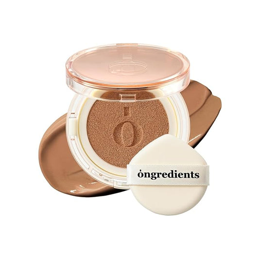 Skin Barrier Glow Cover Cushion, All-day Coverage, Glow Finish, Lightweight, Skincare-Like Texture, Non-cakey Makeup, Korean Cushion Foundation (#43N Moonlight, 0.15 oz)-BrightBean Baby