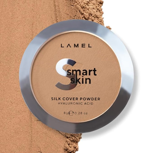 Lamel Smart Skin Silk Compact Powder - Long Lasting Pressed Finishing Powder - Oil Control Makeup, Suitable for Dry Skin, Lightweight Formula - 405 Tan Beige 0.28 oz-BrightBean Baby