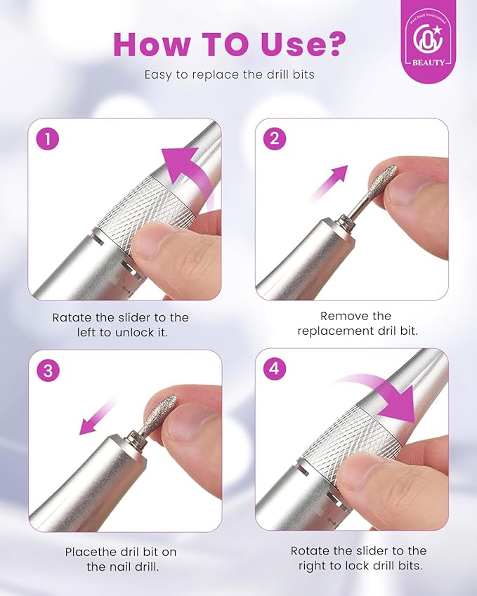 CozyZen Cordless Electric Nail Drill, 45000 RPM Rechargeable Diamond E-File, Portable & Low Noise for Acrylic/Gel Nails, Manicure & Pedicure - Professional & Home Use-BrightBean Baby