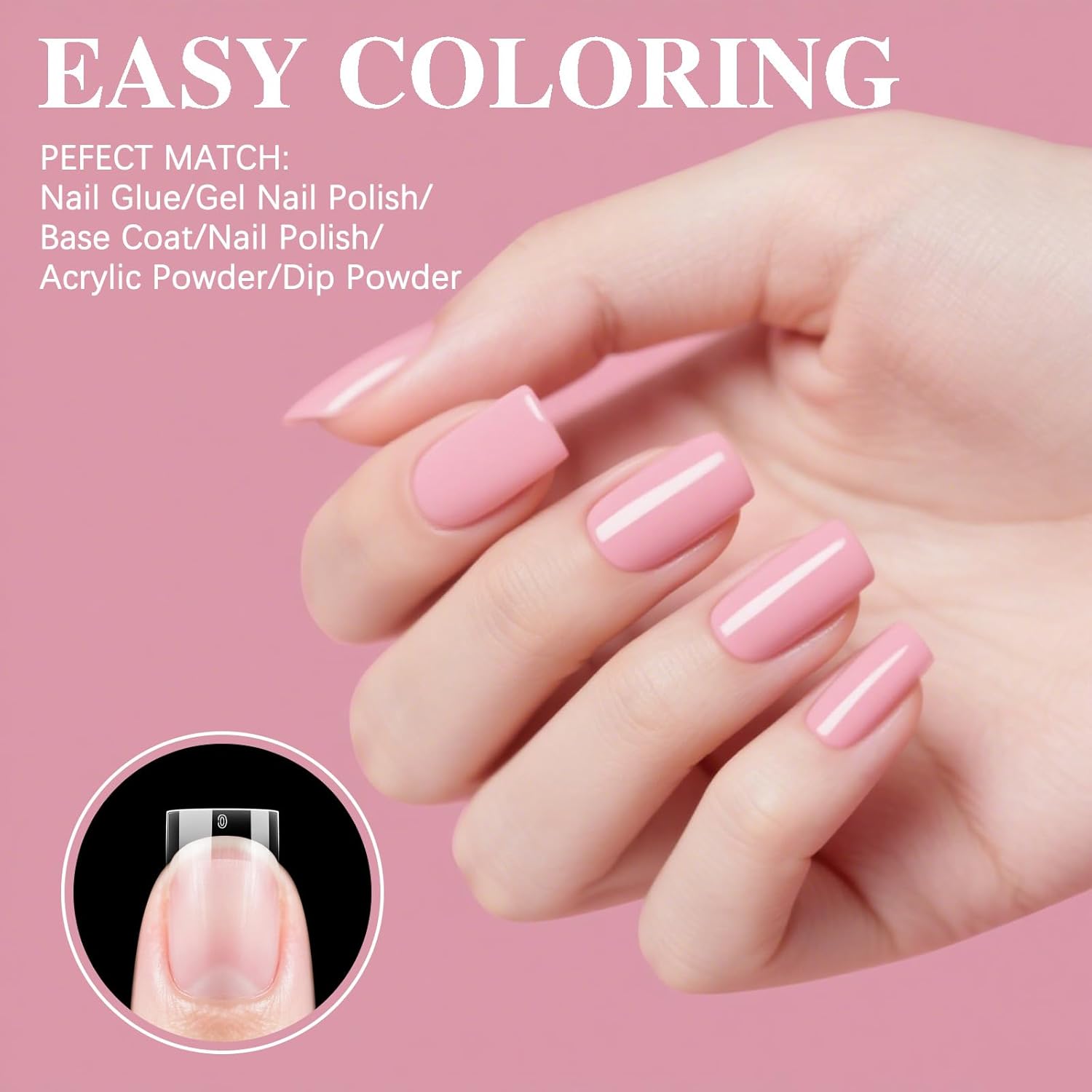 Extra Short Straight Nail Tips, SSWSBYKE 300pcs 15 Sizes Soft Gel Acrylic Nail Tips for Full Cover Pre-Shaped Fake Nails Tips Half Matte Press On Nails for Extension Home DIY Salon-BrightBean Baby