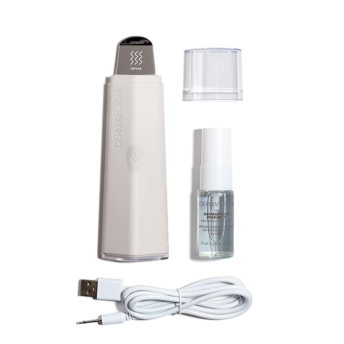 DERMAFLASH DERMAPORE+™ Ultrasonic 2-in-1 Pore Extractor and Serum Infuser, Stone-BrightBean Baby